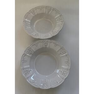 VTG Block Windsor Bone China Serving Bowls Set of 2 Scalloped Made in PORTGUAL